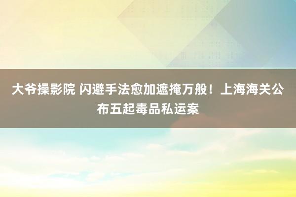 大爷操影院 闪避手法愈加遮掩万般！上海海关公布五起毒品私运案