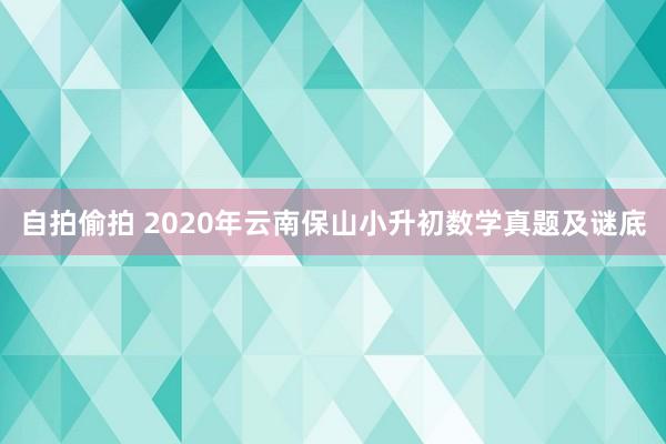 自拍偷拍 2020年云南保山小升初数学真题及谜底