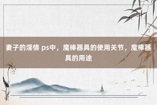 妻子的淫情 ps中，魔棒器具的使用关节，魔棒器具的用途