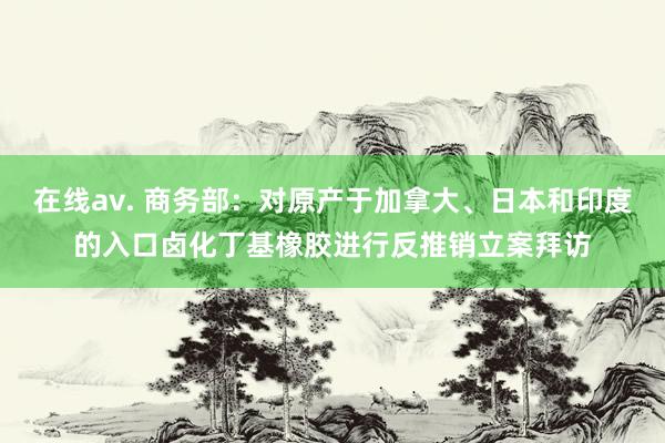 在线av. 商务部：对原产于加拿大、日本和印度的入口卤化丁基橡胶进行反推销立案拜访