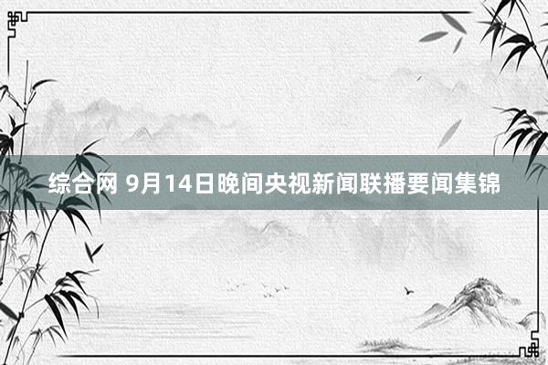 综合网 9月14日晚间央视新闻联播要闻集锦