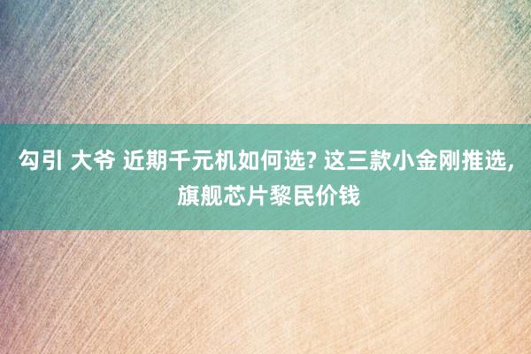 勾引 大爷 近期千元机如何选? 这三款小金刚推选， 旗舰芯片黎民价钱