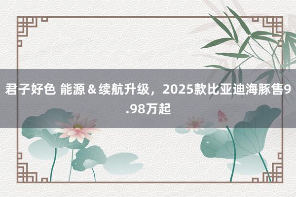 君子好色 能源＆续航升级，2025款比亚迪海豚售9.98万起