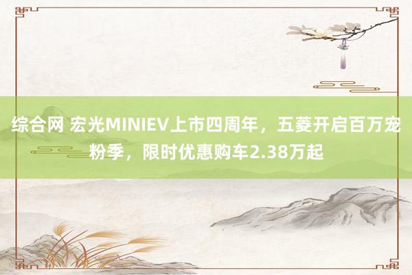 综合网 宏光MINIEV上市四周年，五菱开启百万宠粉季，限时优惠购车2.38万起