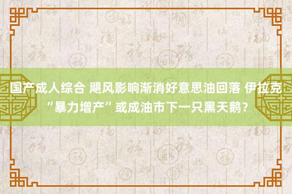 国产成人综合 飓风影响渐消好意思油回落 伊拉克“暴力增产”或成油市下一只黑天鹅？