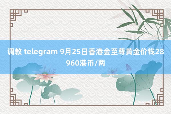 调教 telegram 9月25日香港金至尊黄金价钱28960港币/两