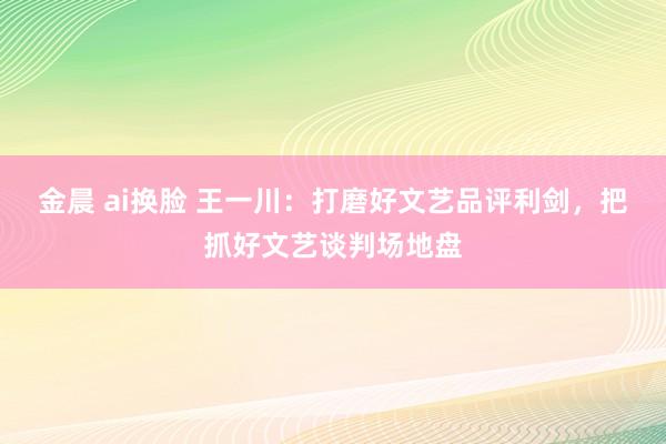 金晨 ai换脸 王一川：打磨好文艺品评利剑，把抓好文艺谈判场地盘